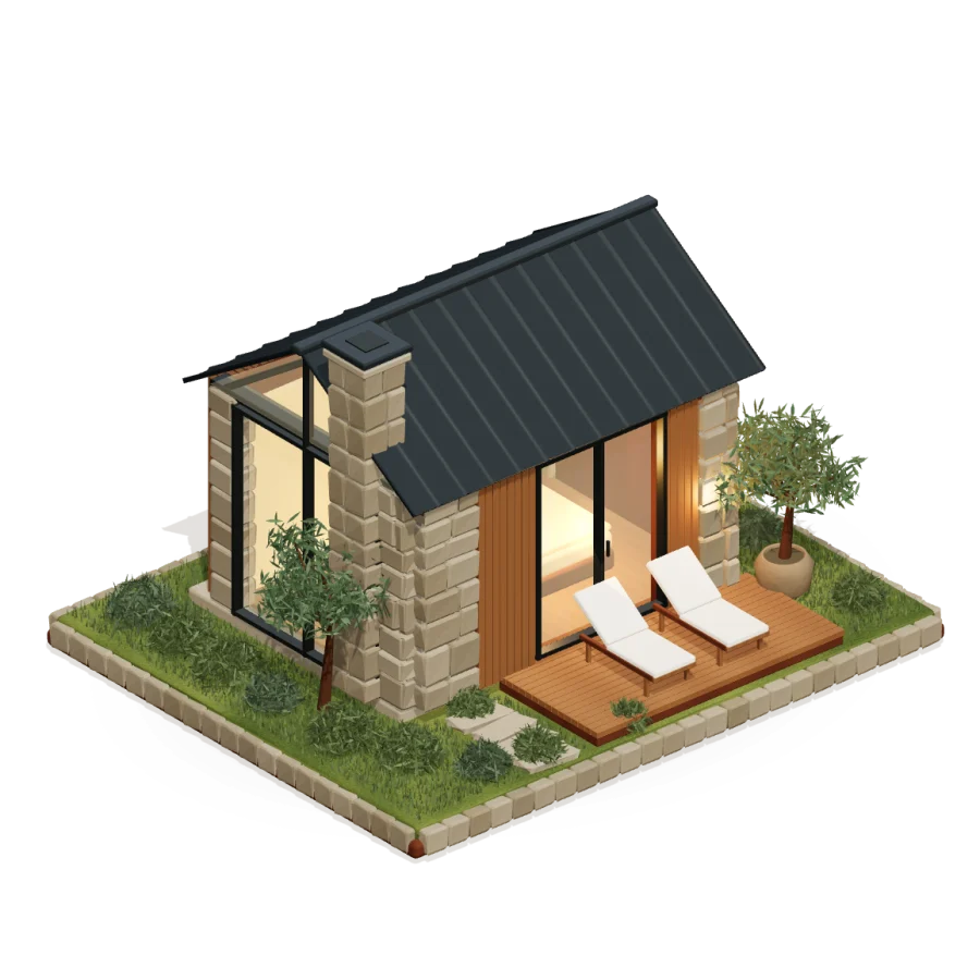 Casa de piedra y madera gestionada por Bliss Homes