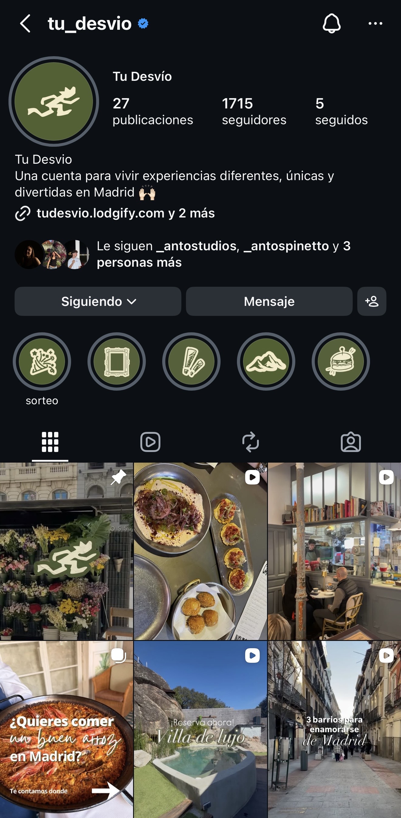 Perfil de Instagram de Tudesvío — @tu_desvio